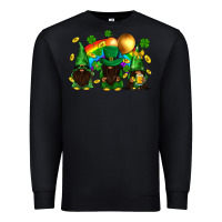 Black St. Patrick's afro gnomies with rainbow Premium Sweatshirt - BundleAndBundleShop