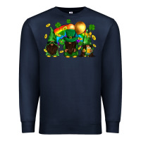 Navy St. Patrick's afro gnomies with rainbow Premium Sweatshirt - BundleAndBundleShop