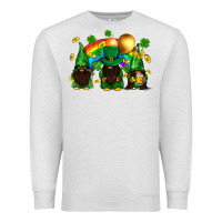 Oatmeal Heather St. Patrick's afro gnomies with rainbow Premium Sweatshirt - BundleAndBundleShop