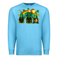 Ocean Blue St. Patrick's afro gnomies with rainbow Premium Sweatshirt - BundleAndBundleShop