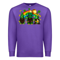 Purple St. Patrick's afro gnomies with rainbow Premium Sweatshirt - BundleAndBundleShop