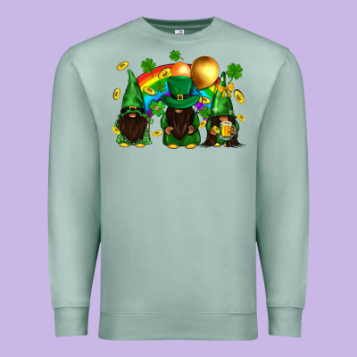 St. Patrick's Afro Gnomies With Rainbow Premium Sweatshirt Designed By Bundleandbundleshop