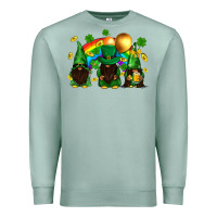 Seafoam St. Patrick's afro gnomies with rainbow Premium Sweatshirt - BundleAndBundleShop