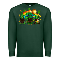 Sports Green St. Patrick's afro gnomies with rainbow Premium Sweatshirt - BundleAndBundleShop