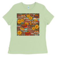 Matcha pumpkin plaid sunflower seamless Ladies Tee - AdoDesignShop
