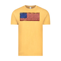Vintage Mustard usa flag Vintage Tee - JahusDesignShop