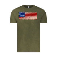 Vintage Olive usa flag Vintage Tee - JahusDesignShop
