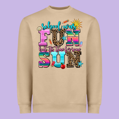 School Was  Fun But Its Time For Some  Sun Heavyweight Sweatshirt Designed By Adodesignshop