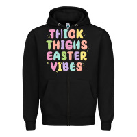 Black thicks thighs easter vibes Zipper Hoodie - MaliasSmallBusiness