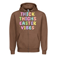 Chestnut thicks thighs easter vibes Zipper Hoodie - MaliasSmallBusiness