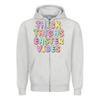 Dove Grey thicks thighs easter vibes Zipper Hoodie - MaliasSmallBusiness