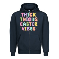 Navy thicks thighs easter vibes Zipper Hoodie - MaliasSmallBusiness