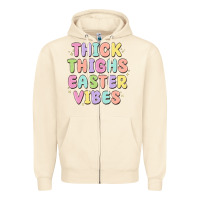 Sandshell thicks thighs easter vibes Zipper Hoodie - MaliasSmallBusiness