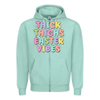 Seafoam thicks thighs easter vibes Zipper Hoodie - MaliasSmallBusiness