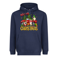 Navy merry christmas gnomes truck Heavyweight Hoodie - MaliasSmallBusiness
