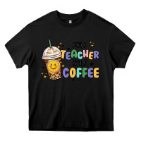 Black half teacher half coffee Heavy Core Tee - MaliasSmallBusiness
