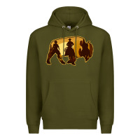 Army Green Bison Silhouette Cowboy Premium Hoodie - Bettercallsaul
