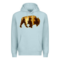 Blue Mist Bison Silhouette Cowboy Premium Hoodie - Bettercallsaul