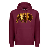 Burgundy Bison Silhouette Cowboy Premium Hoodie - Bettercallsaul