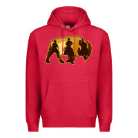 Cardinal Bison Silhouette Cowboy Premium Hoodie - Bettercallsaul