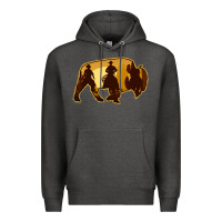 Charcoal Heather Bison Silhouette Cowboy Premium Hoodie - Bettercallsaul