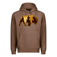 Chestnut Bison Silhouette Cowboy Premium Hoodie - Bettercallsaul