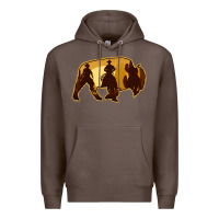 Coffee Bison Silhouette Cowboy Premium Hoodie - Bettercallsaul