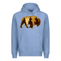 Colony Blue Bison Silhouette Cowboy Premium Hoodie - Bettercallsaul