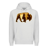 Dove Grey Bison Silhouette Cowboy Premium Hoodie - Bettercallsaul