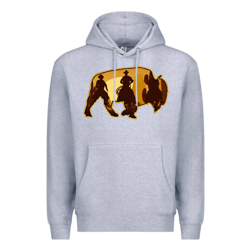 Bison Silhouette Cowboy Premium Hoodie by Bettercallsaul | Teevron