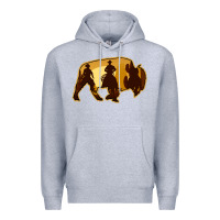 Heather Grey Bison Silhouette Cowboy Premium Hoodie - Bettercallsaul