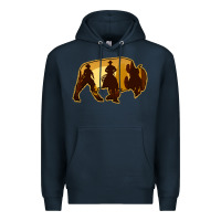 Navy Bison Silhouette Cowboy Premium Hoodie - Bettercallsaul