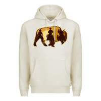 Oatmeal Heather Bison Silhouette Cowboy Premium Hoodie - Bettercallsaul