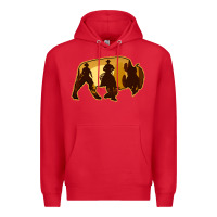 Red Bison Silhouette Cowboy Premium Hoodie - Bettercallsaul