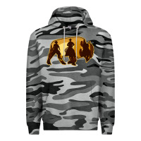 Slate Camo Bison Silhouette Cowboy Premium Hoodie - Bettercallsaul