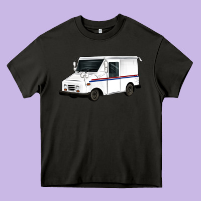 Mail Truck Heavy Core Tee Designed By Artiststas