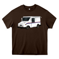 Chocolate Brown mail truck Heavy Core Tee - Artiststas