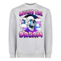 Heather Grey living the dream Heavyweight Sweatshirt - JahusDesignShop