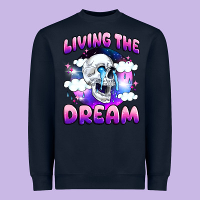 Living The Dream Heavyweight Sweatshirt Designed By Jahusdesignshop