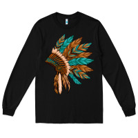 Black native american indian headdress Long Sleeve Tee - Artiststas