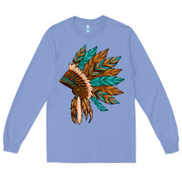 Colony Blue native american indian headdress Long Sleeve Tee - Artiststas
