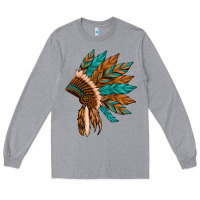 Heather Grey native american indian headdress Long Sleeve Tee - Artiststas