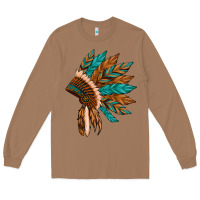 Toasted Coconut native american indian headdress Long Sleeve Tee - Artiststas