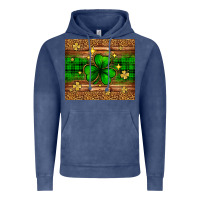 Vintage Denim St. Patrick's Day shamrock leopard Vintage Hoodie - Neo Western