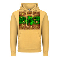 Vintage Mustard St. Patrick's Day shamrock leopard Vintage Hoodie - Neo Western