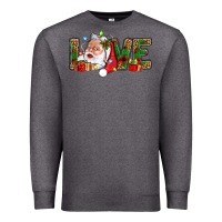 Charcoal Heather Love And Santa With Gift Boxes Premium Sweatshirt - BundleAndBundleShop