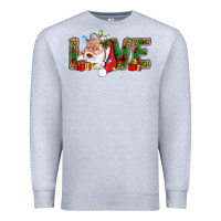 Heather Grey Love And Santa With Gift Boxes Premium Sweatshirt - BundleAndBundleShop