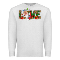 Oatmeal Heather Love And Santa With Gift Boxes Premium Sweatshirt - BundleAndBundleShop