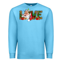Ocean Blue Love And Santa With Gift Boxes Premium Sweatshirt - BundleAndBundleShop