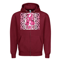 Burgundy breast cancer with boxing gloves Zipper Hoodie - MaliasSmallBusiness